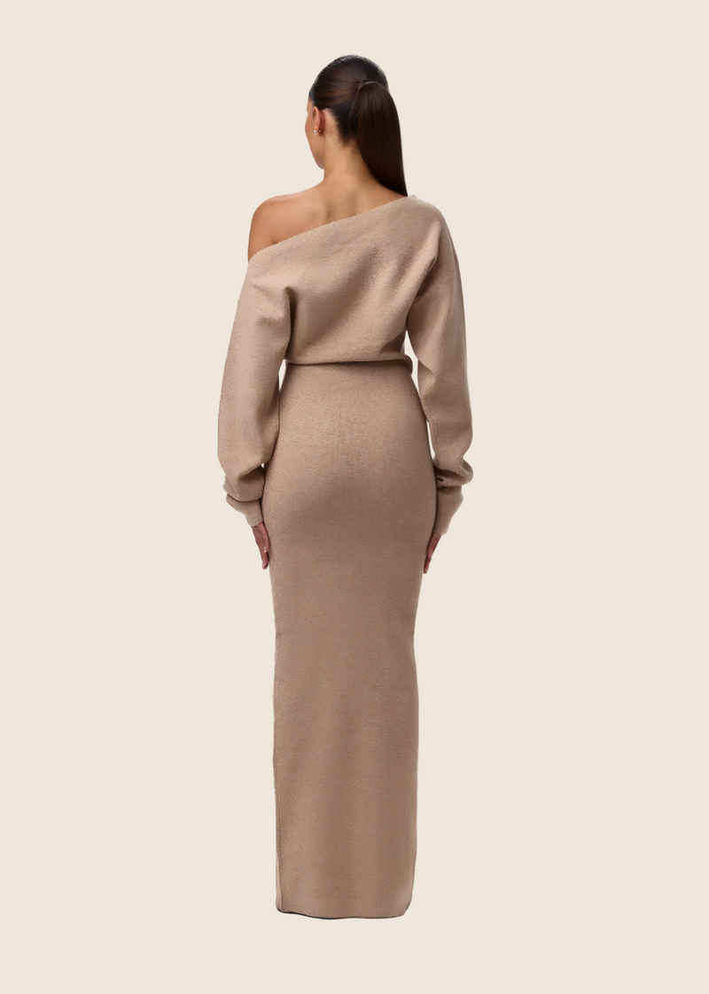 Knit Off-Shoulder Maxi