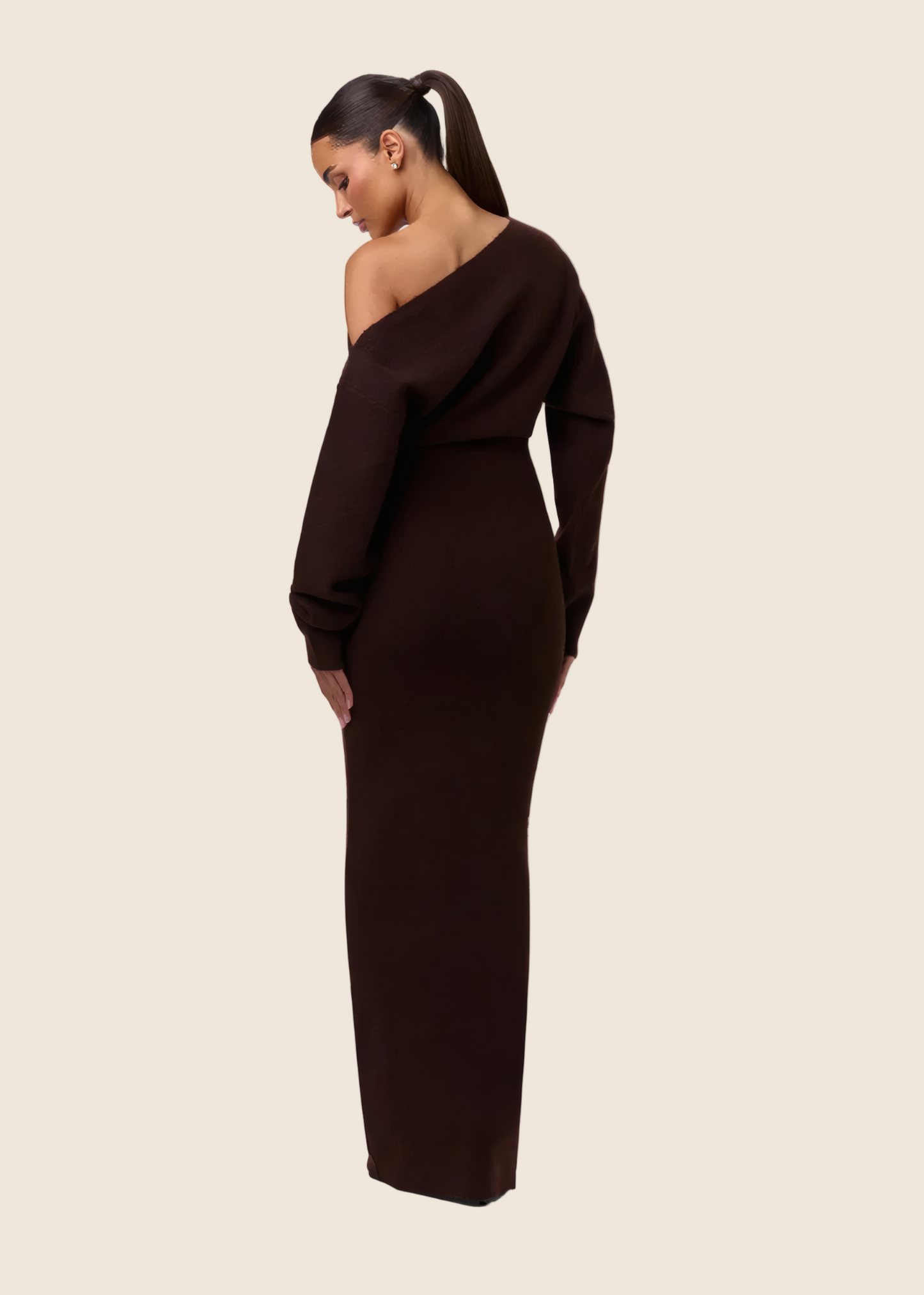 Knit Off-Shoulder Maxi