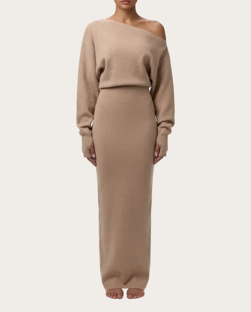 Knit Off-Shoulder Maxi