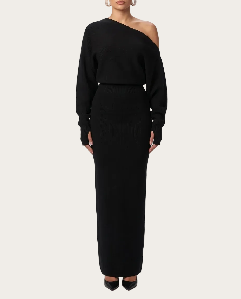 Knit Off-Shoulder Maxi